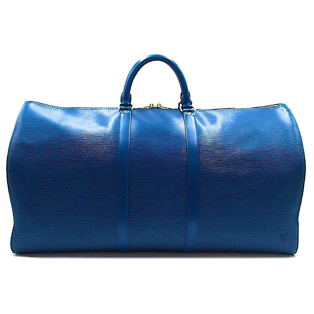 LOUIS VUITTON Blue Epi Leather Keepall 60 Boston Travel Duffel Bag SP0915 LV60